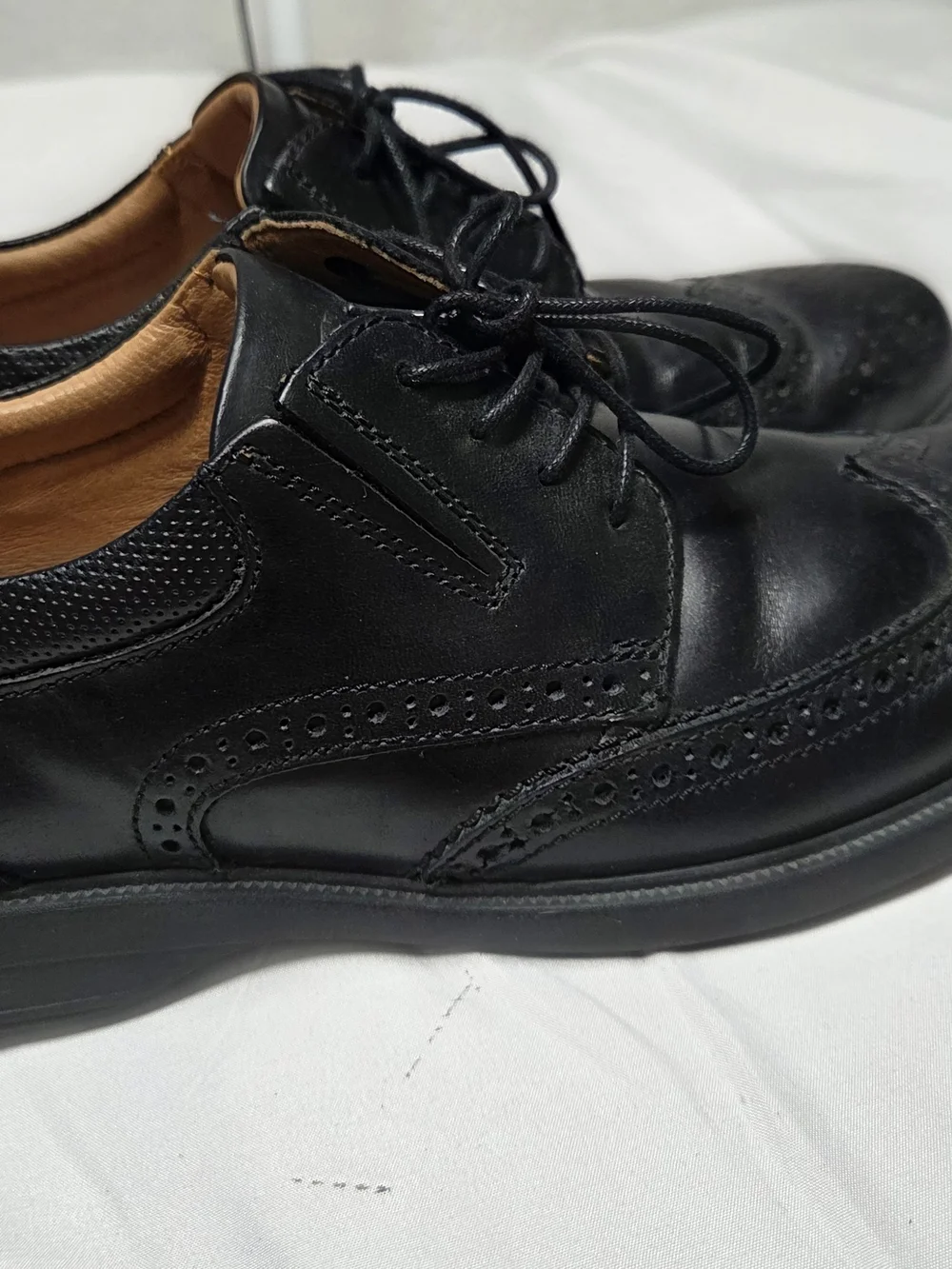 Florsheim Black Leather Wingtip Derby Dress Shoes